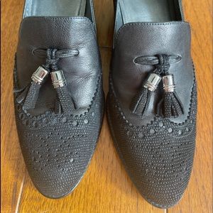 Stuart Weitzman Boytoy Tassel Chunky Heel Loafers Black
